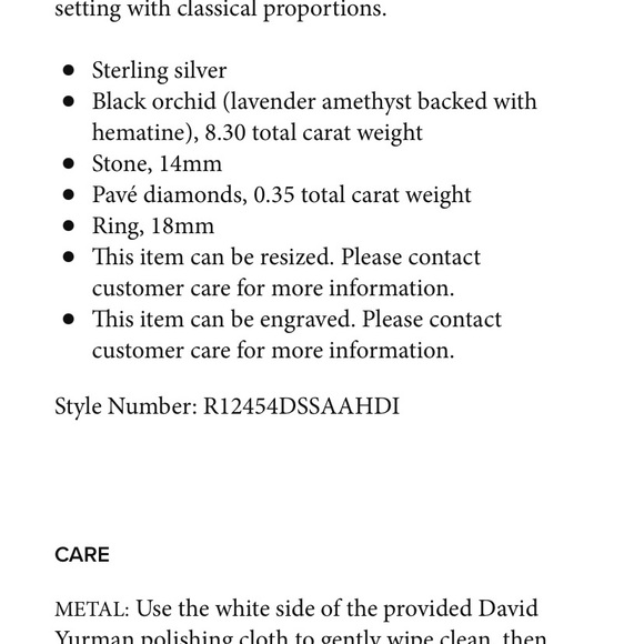 David Yurman Ring - Gorgeous Black Orchid + Diamonds - Picture 12 of 16